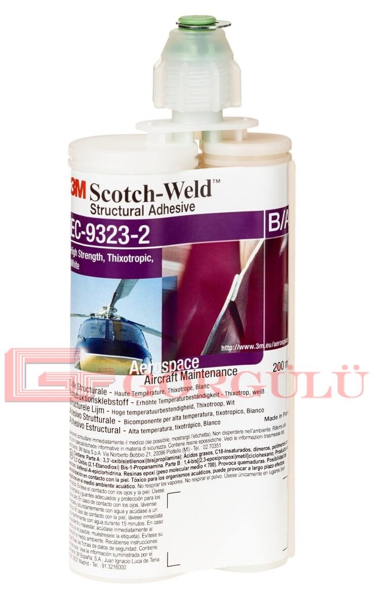 3M 3M Scotch-Weld Yapısal Epoksi Yapışkan EC-9323-2 B/A, Siyah, 1 L