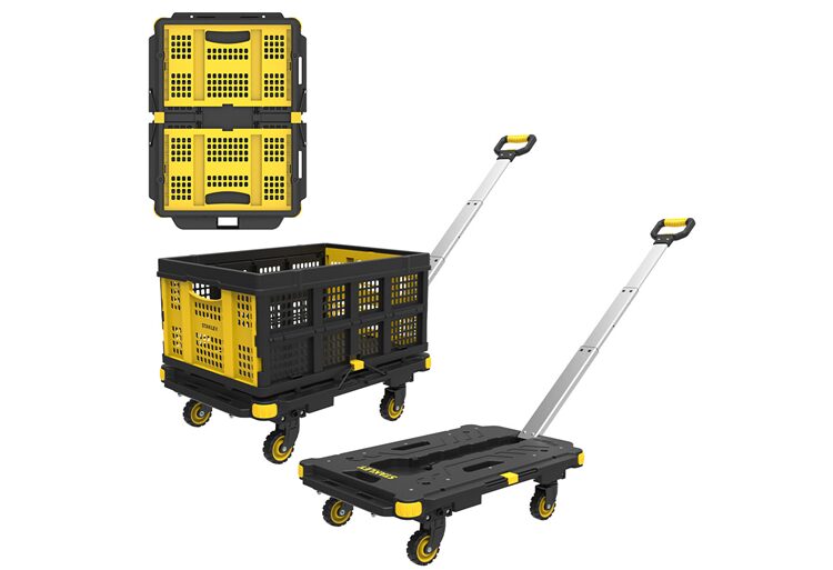 Stanley Stanley 137kg 62x45cm Dört Tekerli Çekme Kollu Yük ve Paket Taşıma Arabası + FT505 25Kg Katlanır Çok Amaçlı Taşıma Sepeti